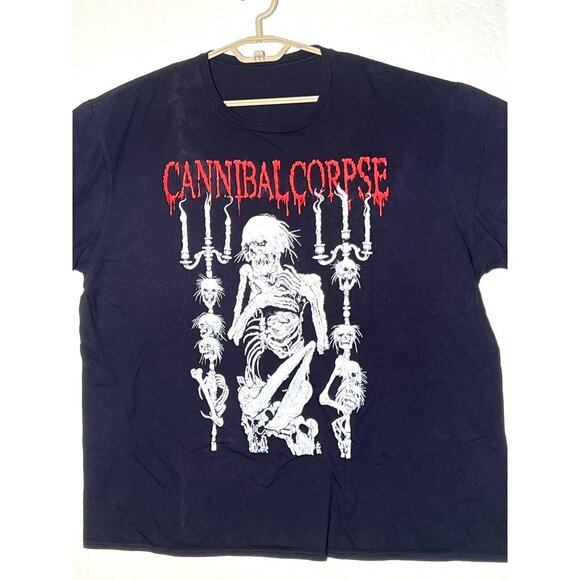 Cannibal Corpse Black Graphic Band T-Shirt With Skeleton & Candelabra Design  XL - Picture 1 of 8